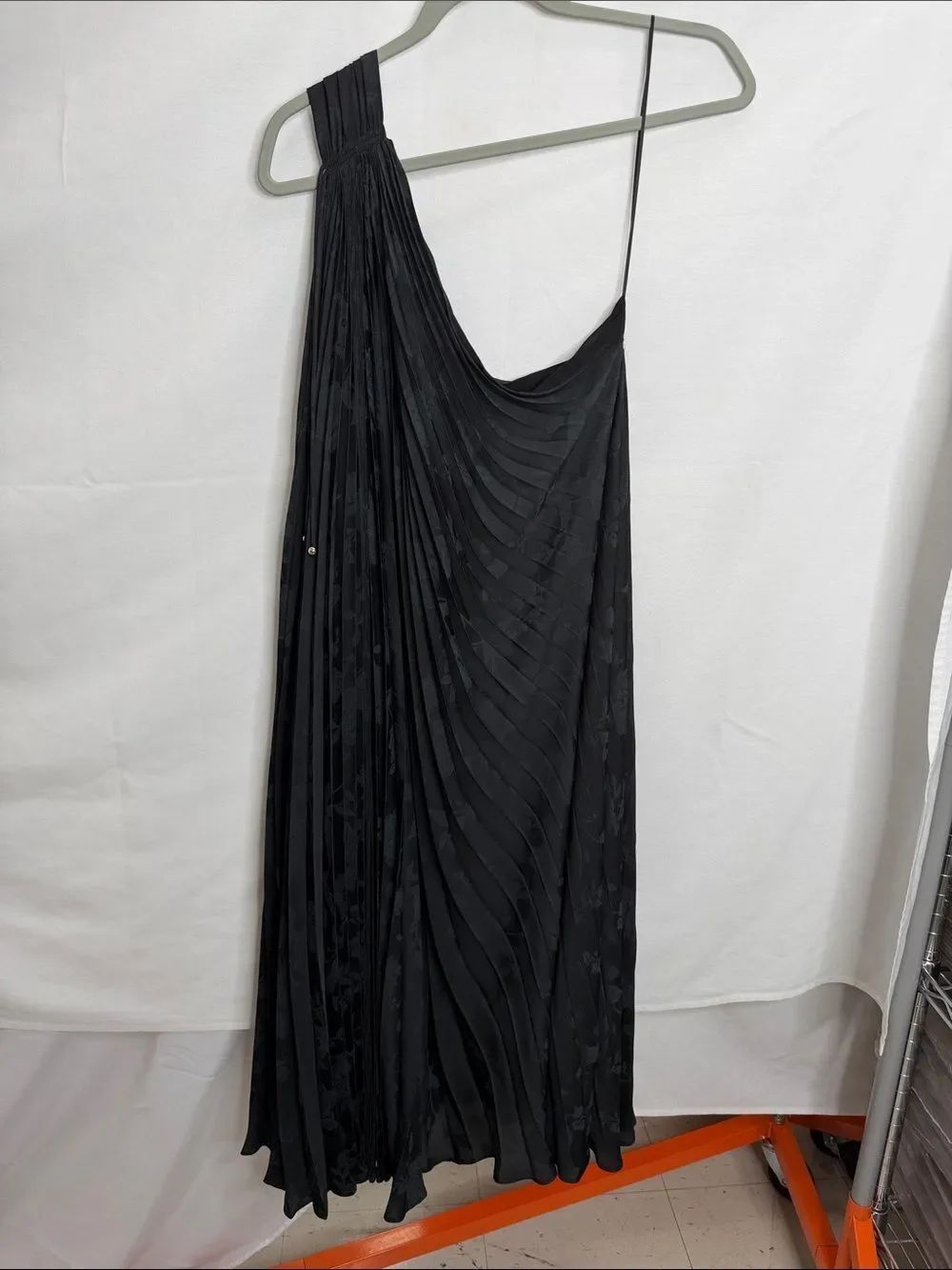 Banana Republic Black One-Shoulder Pleated Dress